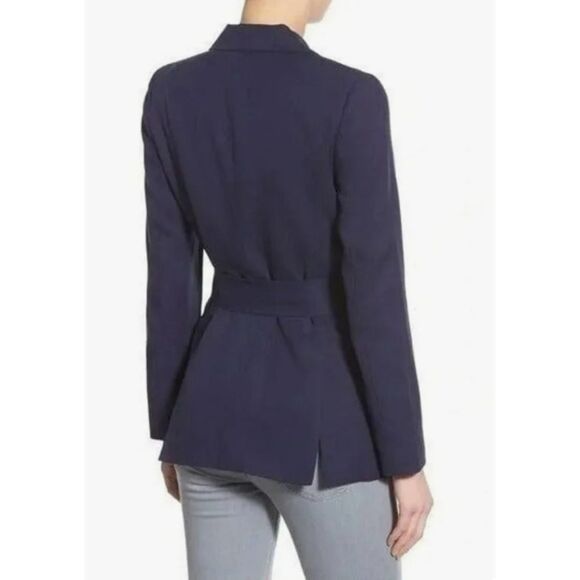 1.STATE Navy Double Breasted Belted Blazer Size M NWT $159 - Picture 4 of 16